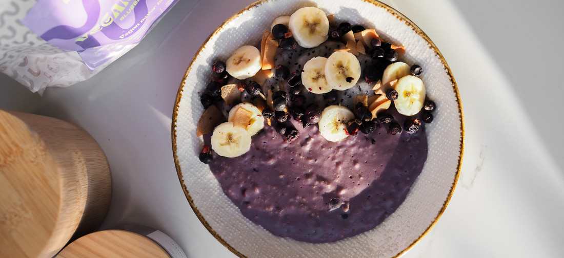 Blueberry & Dragon fruit oats💜