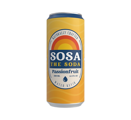 Sosa The Soda Water Kefir Passion Fruit 330 ml – bio perlivý nápoj s marakujou