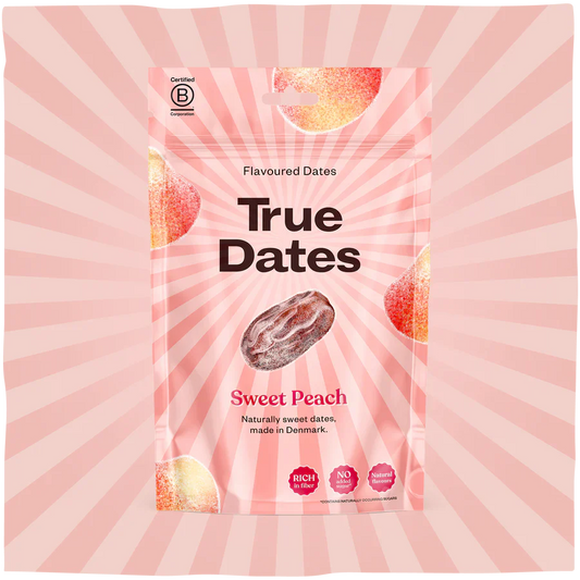 Sušené datle bez kôstok s broskyňovou príchuťou v praktickom 100 g balení