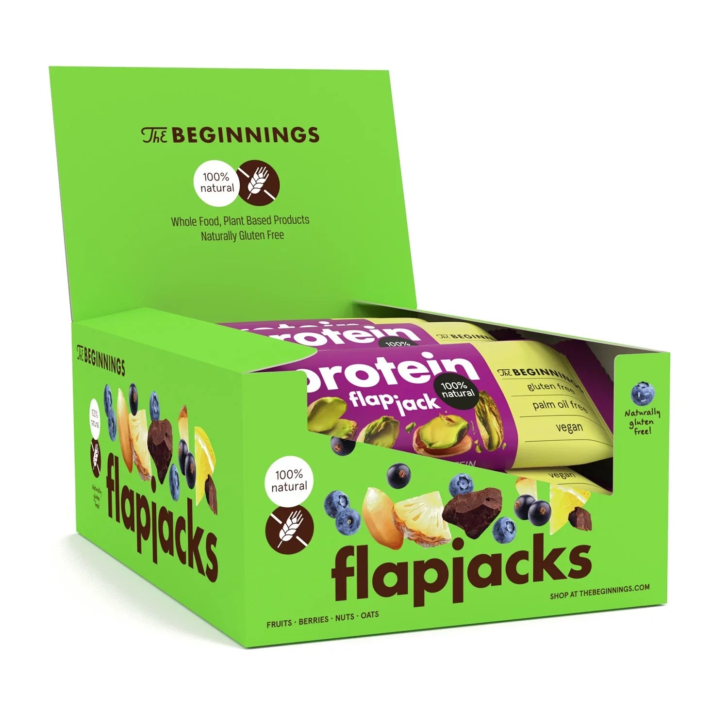 Pistáciová proteinová flapjack tyčinka – box balenie